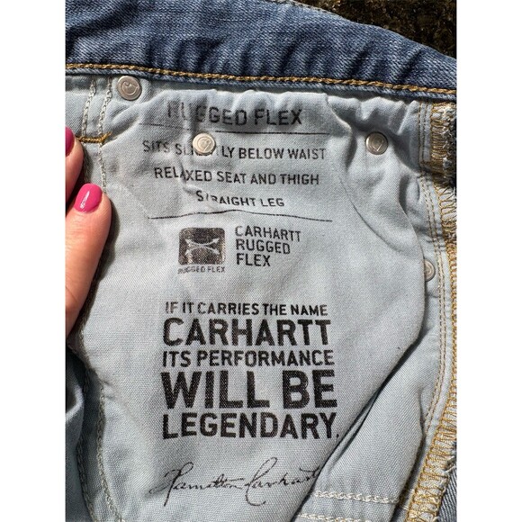 Carhartt Rugged Flex Men's Jeans 36x32 Blue Light Wash Straight Relaxed - Picture 10 of 10